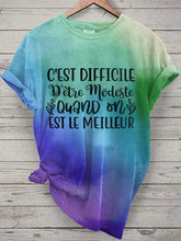 T-shirt Femme French Quote Tie Dye Print
